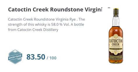 Catoctin Creek Roundstone Virginia Rye Ratings And Reviews Whiskybase