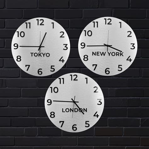 World Timezone Clock - Custom Made Time Zones Clocks - Modern Time Zone