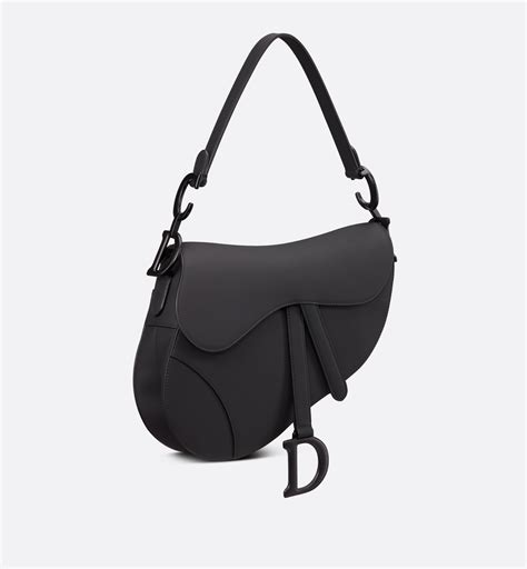 Saddle Bag With Strap Black Ultramatte Calfskin Dior