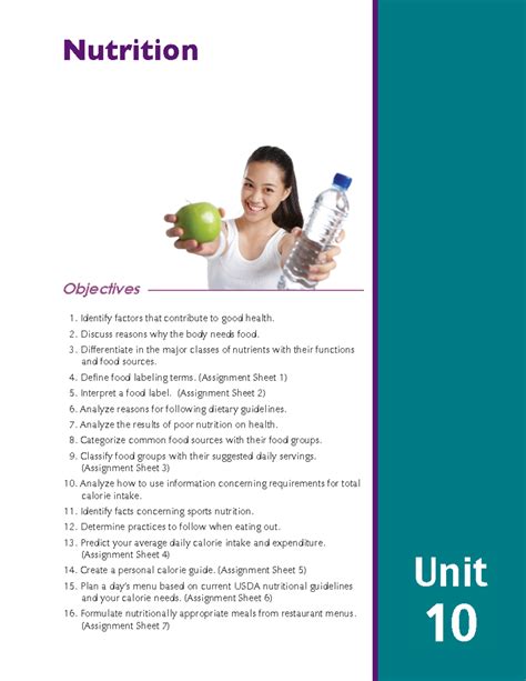 FACS Chapter 10 - Nutrition Overview and Key Concepts - Studocu