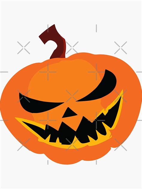 Scary Halloween Pumpkin Evil Face Sticker For Sale By N1l3sh Redbubble