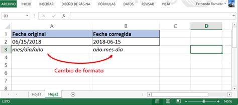 Fórmula Para Cambiar El Formato De Fechas En Excel Itsoftware