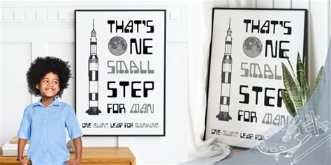 That S One Small Step For Man Neil Armstrong Quote Poster