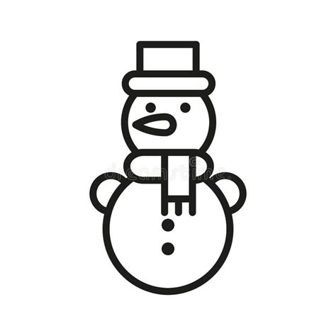 ícone Do Boneco De Neve Ilustração Linear Simples Do Vetor Sobre Fundo