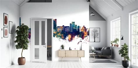 Telford England Skyline Blue And Bronze Wallpaper Mural 100 Pvc Free And