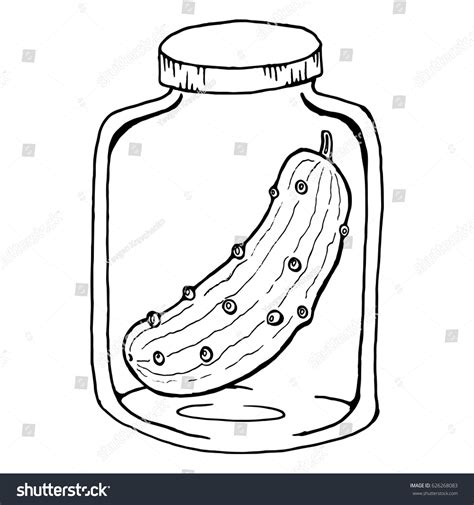 Hand Drawn Glass Jar Bank Pickles Stock Vector Royalty Free 626268083 Shutterstock