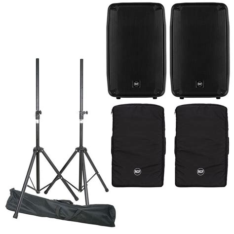 Rcf Hd A Premium Two Way Active Pa Speakers Pair W Stands