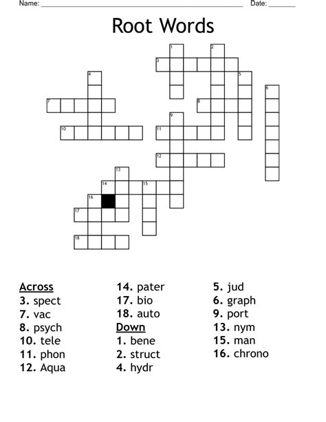 Root Words Crossword Wordmint