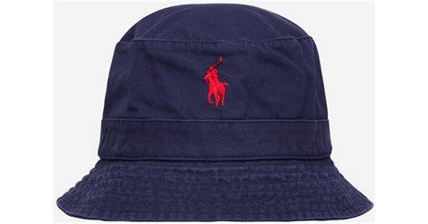 Polo Ralph Lauren Cotton Loft Bucket Hat In Blue For Men Lyst