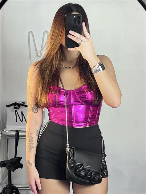 Comprar CORSET DISCO METALIZADO ROSA Lojinha Da Mait