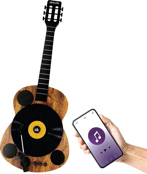 Eklectik Bluetooth Record Player Vertical Turntable Guitar Built-in ...