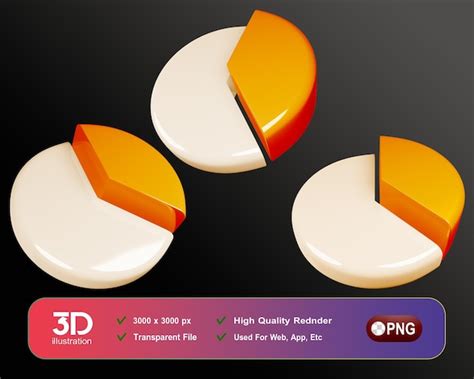 Gráfico circular de elementos 3d de negocios Archivo PSD Premium