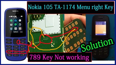 Nokia 105 Ta 1174 Menu Right Key 789 Key Not Working Jumper Solution