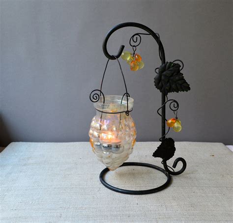 Glass Metal Candle Tea Light Holder Lantern Tealight Etsy