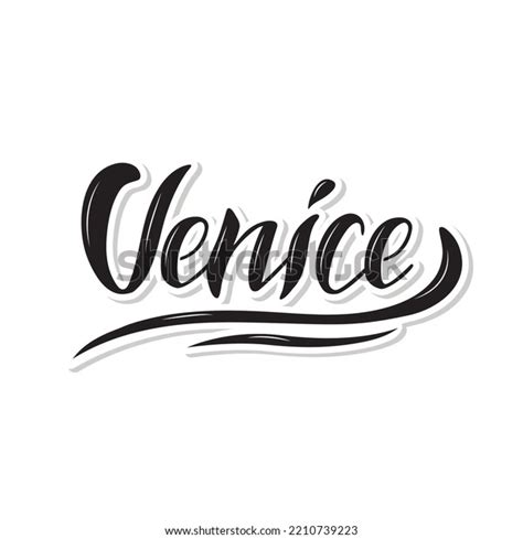 Venice Logo Digital Handwritten Title Postcards Stock Vector (Royalty ...