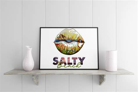 Salty Beach Sexy Lips Sublimation By Blossomfonts Thehungryjpeg