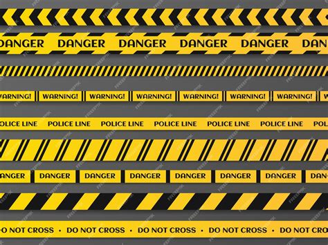 Premium Vector Black And Yellow Stripes Vector Police Tape Set Of