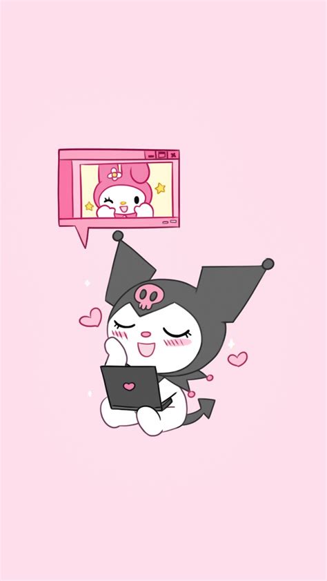 Kuromi Wallpaper Aesthetic Sanrio Weirdcore Kuromi Goth Y2k Wallapaper