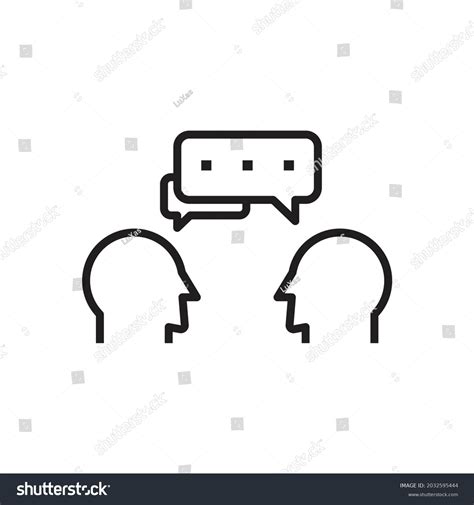 Talking Person Icon Black Color Line Stock Vector (Royalty Free ...