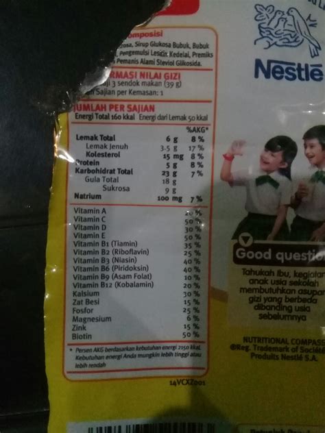 Kandungan Gizi Milo Sachet Homecare24