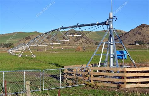 A pivot Irrigation Machine on a farm in North Canterbury. Stock Photo by ©NigelSpiers 114942554