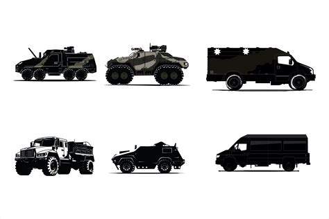 Army Tank Vector Black Silhouette Set Graphic by amazinart · Creative ...