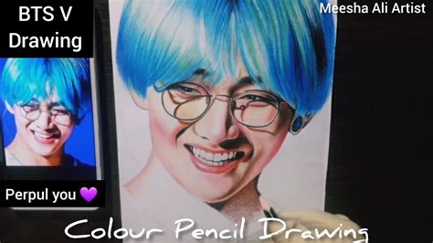 Bts V Realistic Colored Pencil Drawing Meesha Ali