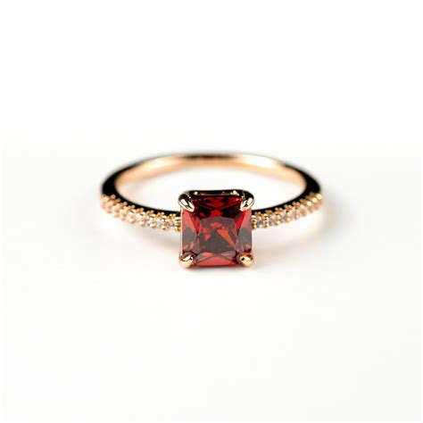 Aspiring Ruby Princess Cut Ring | HARMA