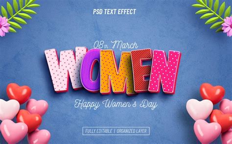 Premium Psd International Womens Day Psd Text Effect