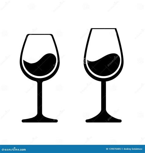 Wine Glass Vector Icons Isolated Wineglass Alcohol Beverage Sign Stock