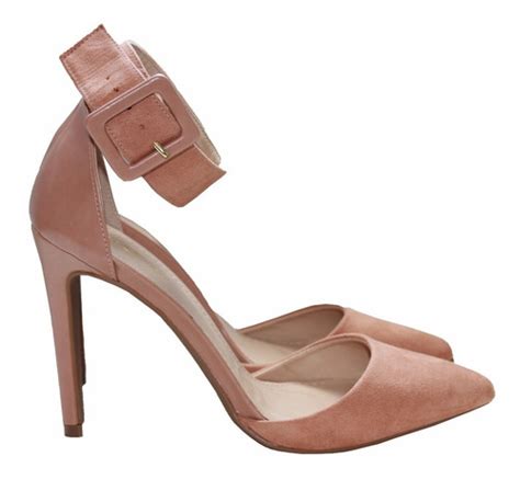 Scarpin Nude Salto Alto Bico Fino Al A Tornozelo Dona Tunica Parcelamento Sem Juros
