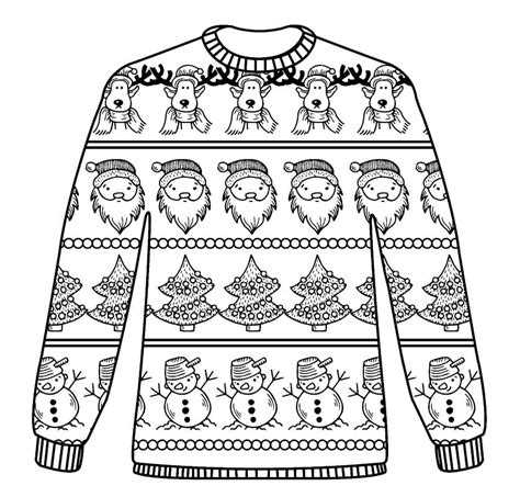 Coloriage Pull de Noël à imprimer sur ColoriageEnfant