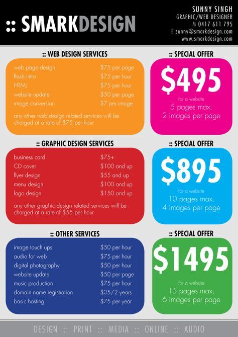 17 Best GRAPHIC DESIGN Price List Images Salon Price List Price