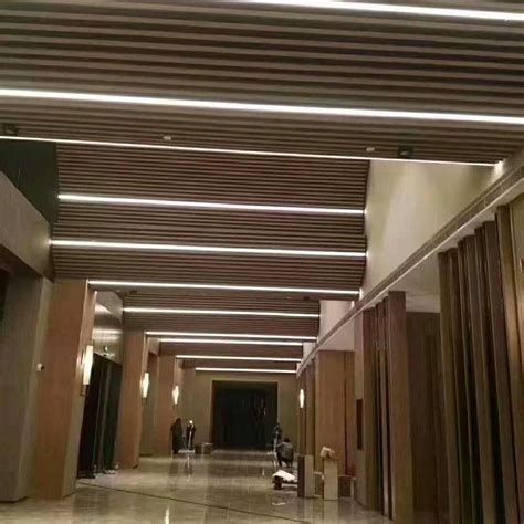 Timber Grain False Suspended Acoustic Square Tube U Shaped Louver