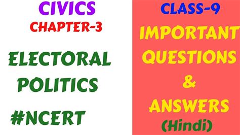 electoral politics class civicsncertimportant question  answers