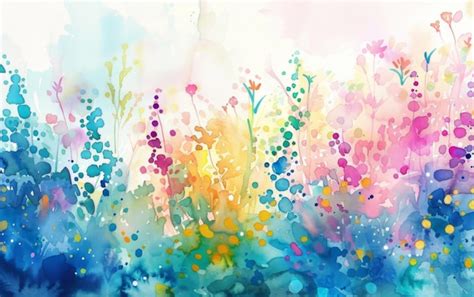 Premium Photo Watercolor Paint Multicolor Flowers As Background