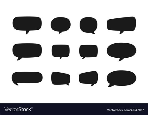 Speech Bubble Silhouette Set Comic Bubble Vector Image