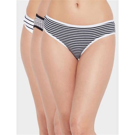 Clovia Cotton Low Waist Sassy Stripes Bikini Panty Pack Of Buy