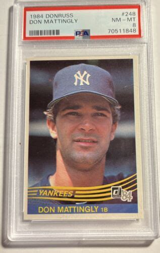 Don Mattingly Rookie Donruss Psa Nm Mt Hof New York