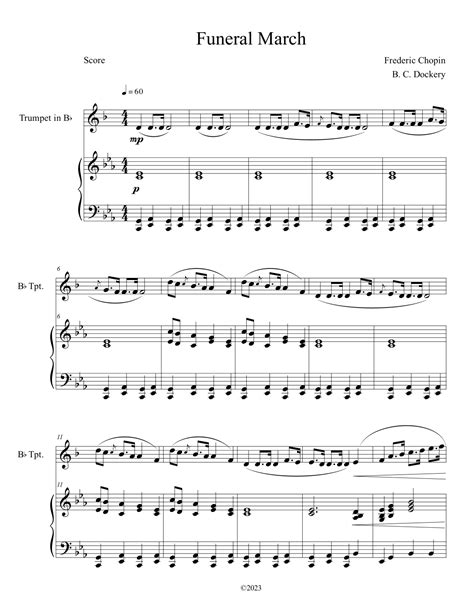 Funeral March Trumpet Solo With Piano Accompaniment Arr B C