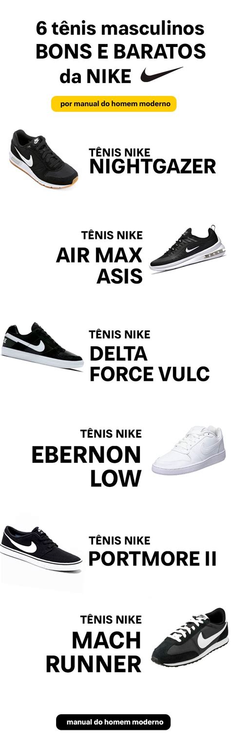 6 Tênis da Nike Bons e Baratos Tênis nike masculino Acessórios