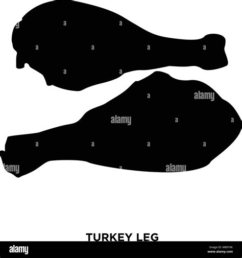 turkey leg silhouette on white background, in black Stock Vector Image ...