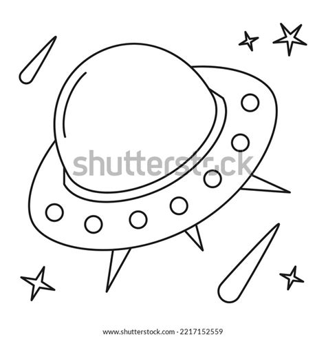 Black White Flying Saucer Spacecraft Science Stock Vector (Royalty Free ...