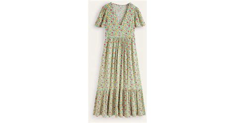 Boden V Neck Tiered Maxi Dress Green Enchanting Bloom Lyst