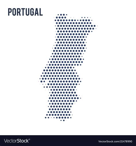 Dotted Map Of Portugal Isolated On White Vector Image