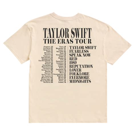 Taylor Swift The Eras International Tour Beige T Shirt Taylor Swift Ca