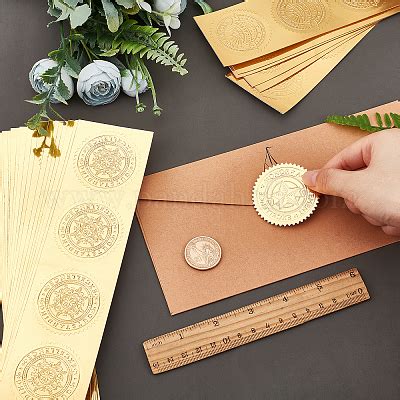 Shop Craspire Pcs Round Gold Embossed Seals Stickers Style Gold