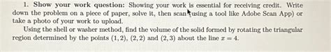 Solved Show Your Work Question Showing Your Work Is