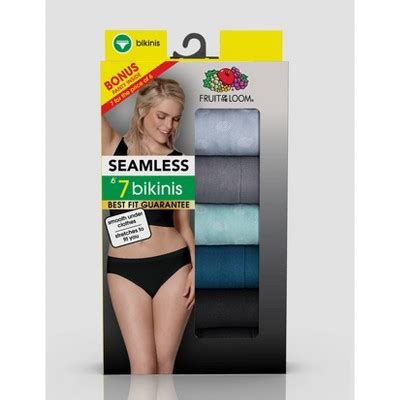 Fruit Of The Loom Women S 6 1 Bonus Pack Seamless Bikini Underwear Colors May Vary Target