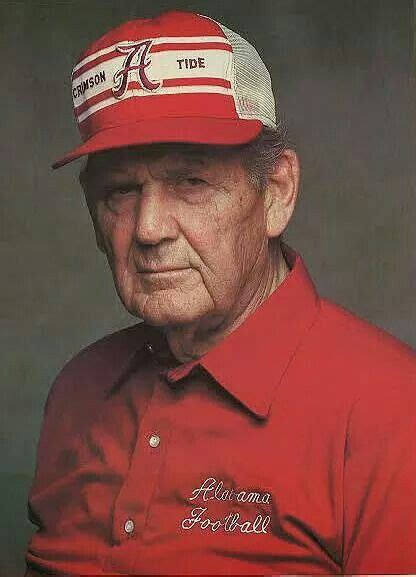 Coach Paul Bear Bryant University Of Alabama Alabama Crimson Tide